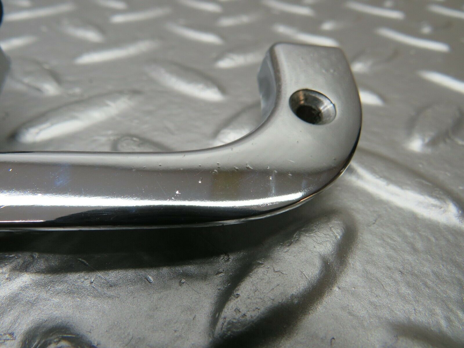 23995 Mercedes-Benz W123 280E Left Interior Chrome Door Latch Trim 1237230124