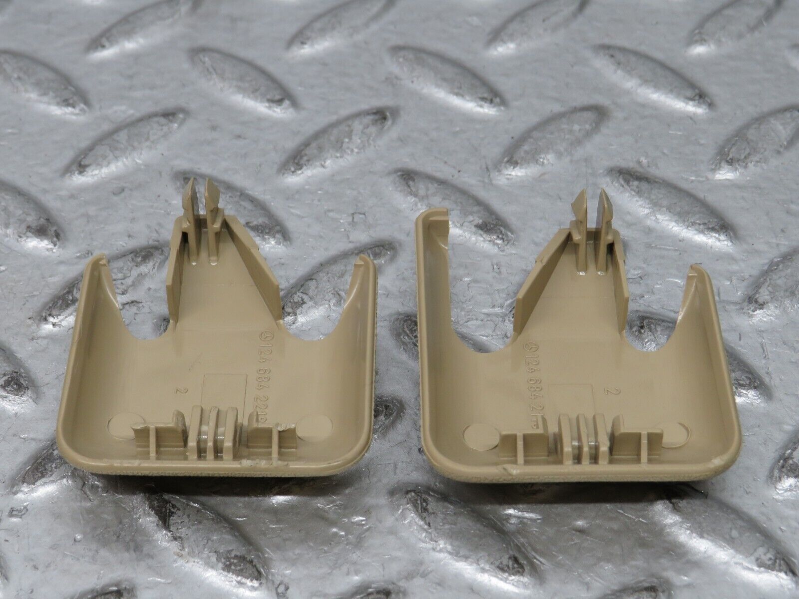 27611 Mercedes-Benz S124 300TE Front Seat Rail Trim Cover Pair 1246842218