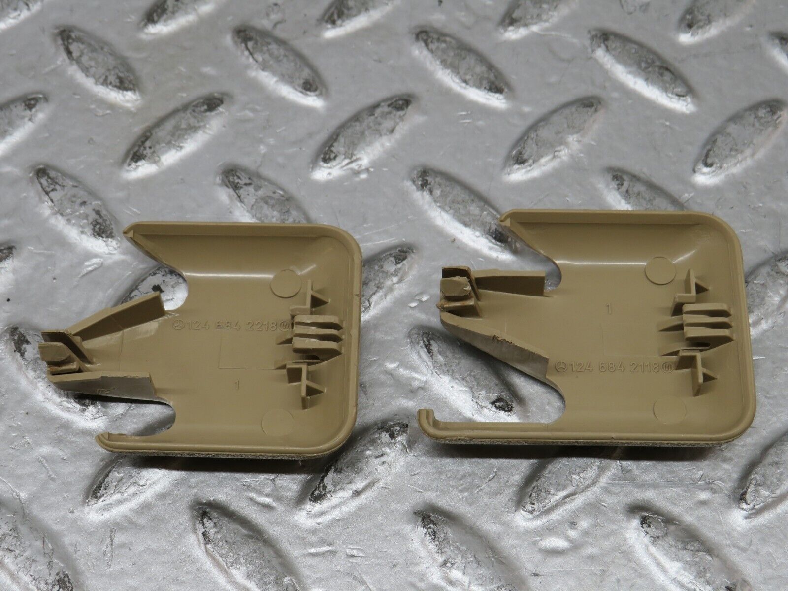 27486 Mercedes-Benz S124 300TE Front Seat Rail Trim Cover Pair 1246842218