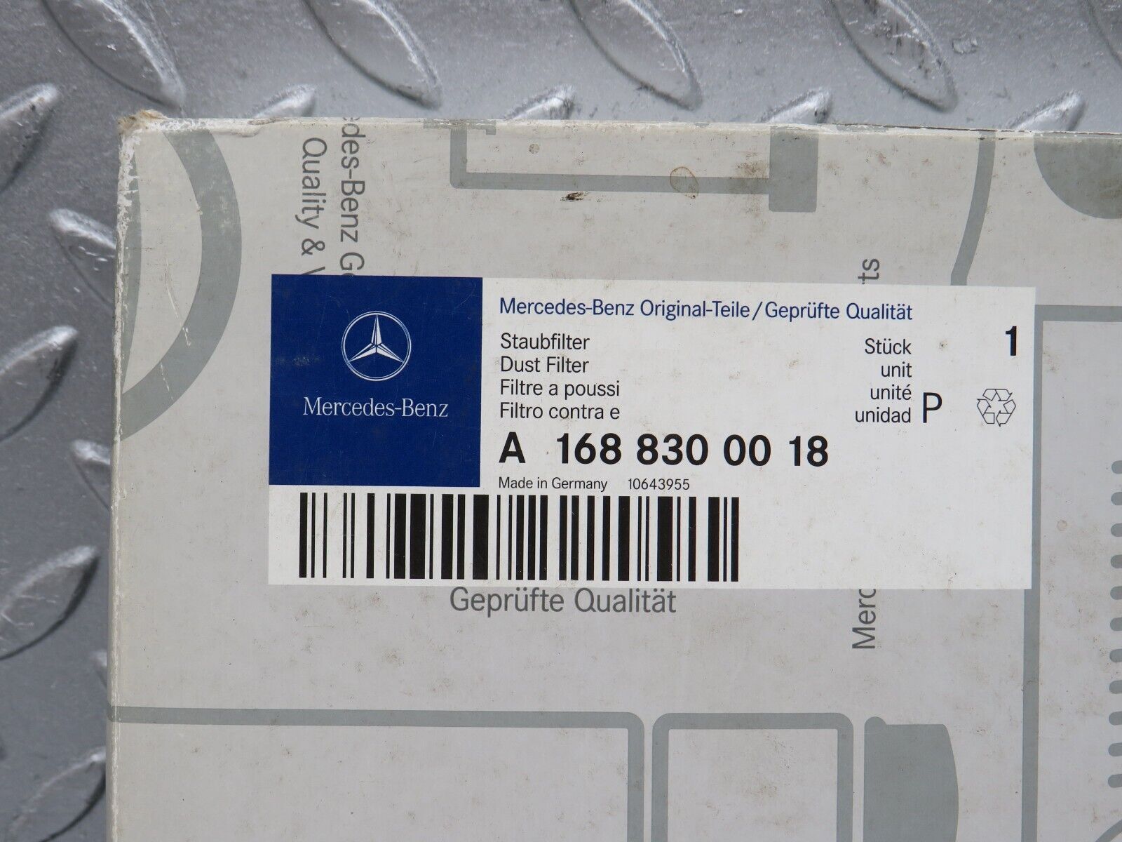 38228 Mercedes-Benz W168 Genuine Air Filter New 1688300018