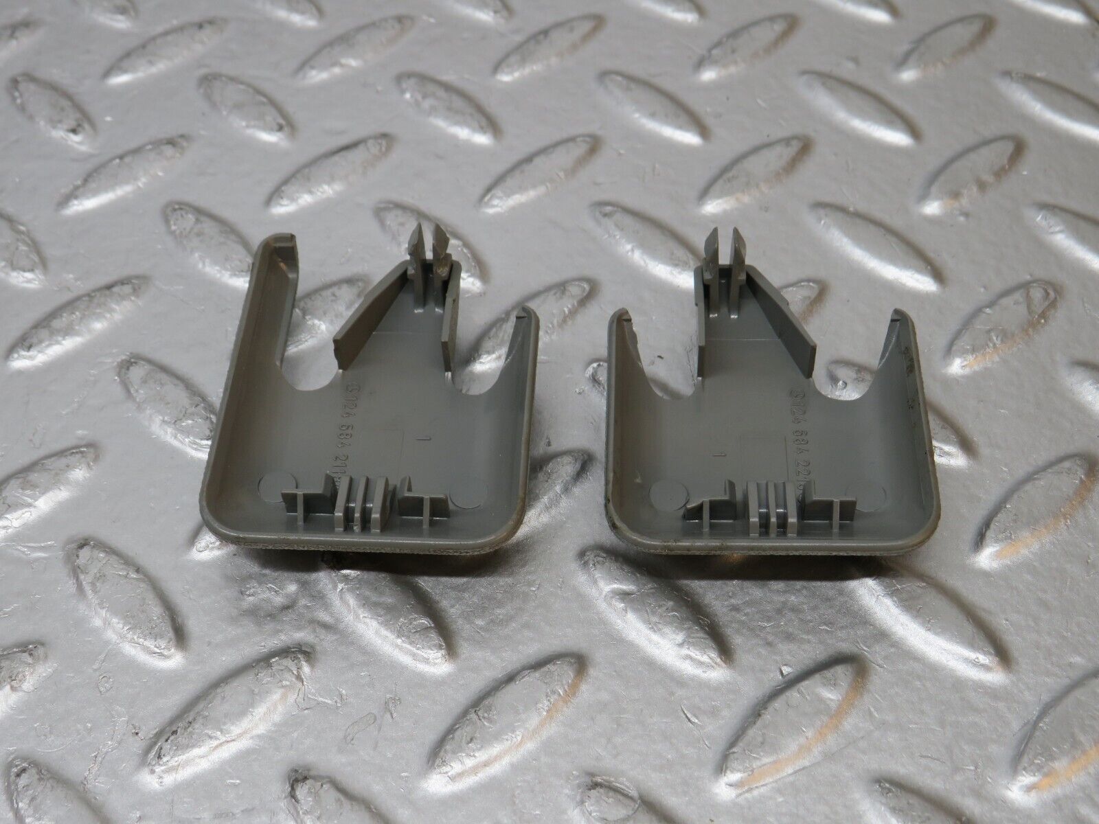 31256 Mercedes-Benz S124 220TE Front Seat Rail Trim Cover Pair 1246842218