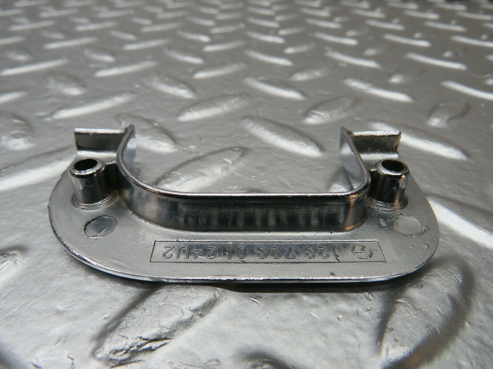 23995 Mercedes-Benz W123 280E Left Interior Chrome Door Latch Trim 1237230124