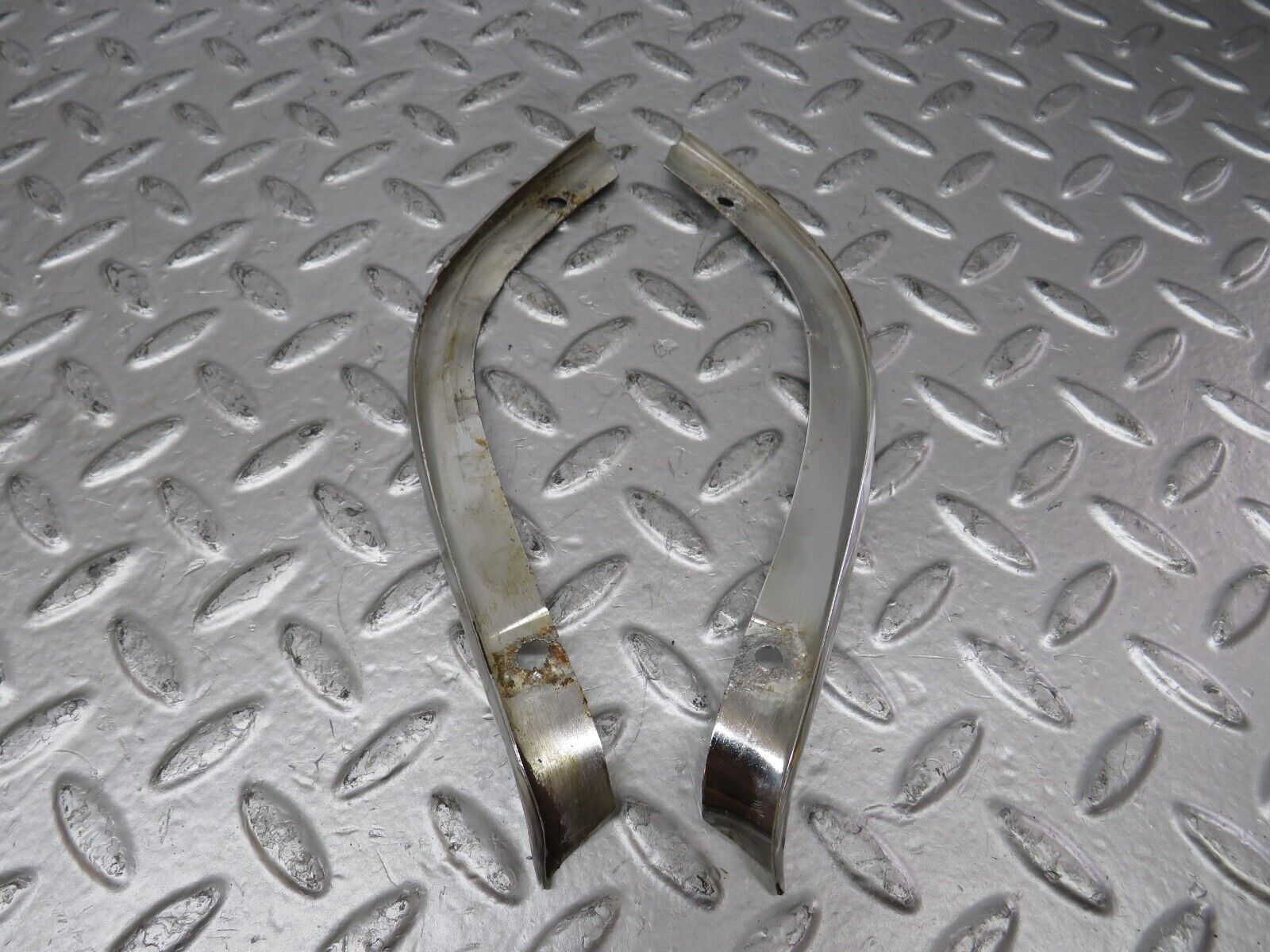 26030 Mercedes-Benz W116 450SE Headlight Upper Chrome Trim Pair