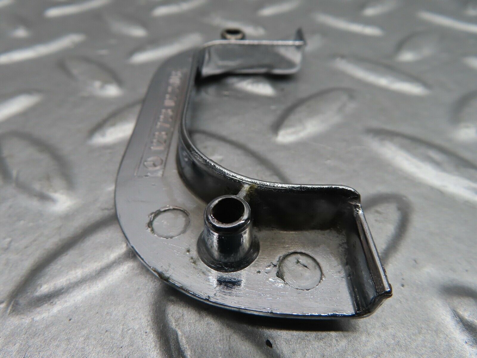 21081 Mercedes-Benz W123 230E Right Chrome Door Latch Trim 1237230224