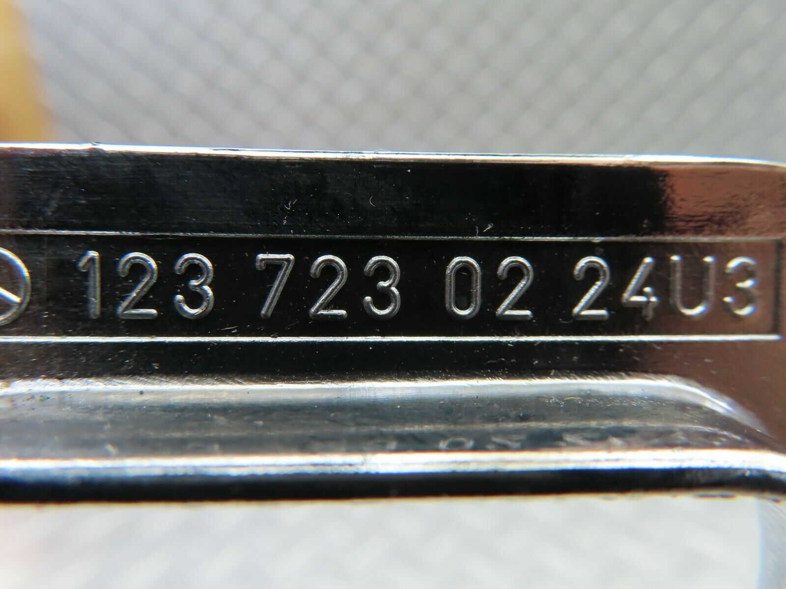 5842 Mercedes-Benz W123 200 Right Interior Chrome Door Latch Trim 1237230224