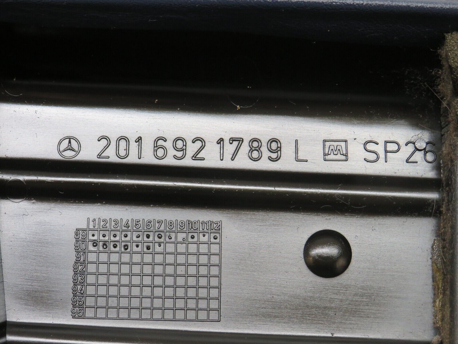 25206 Mercedes-Benz W201 190D B Pillar Cover Left Side Blue 2016921789