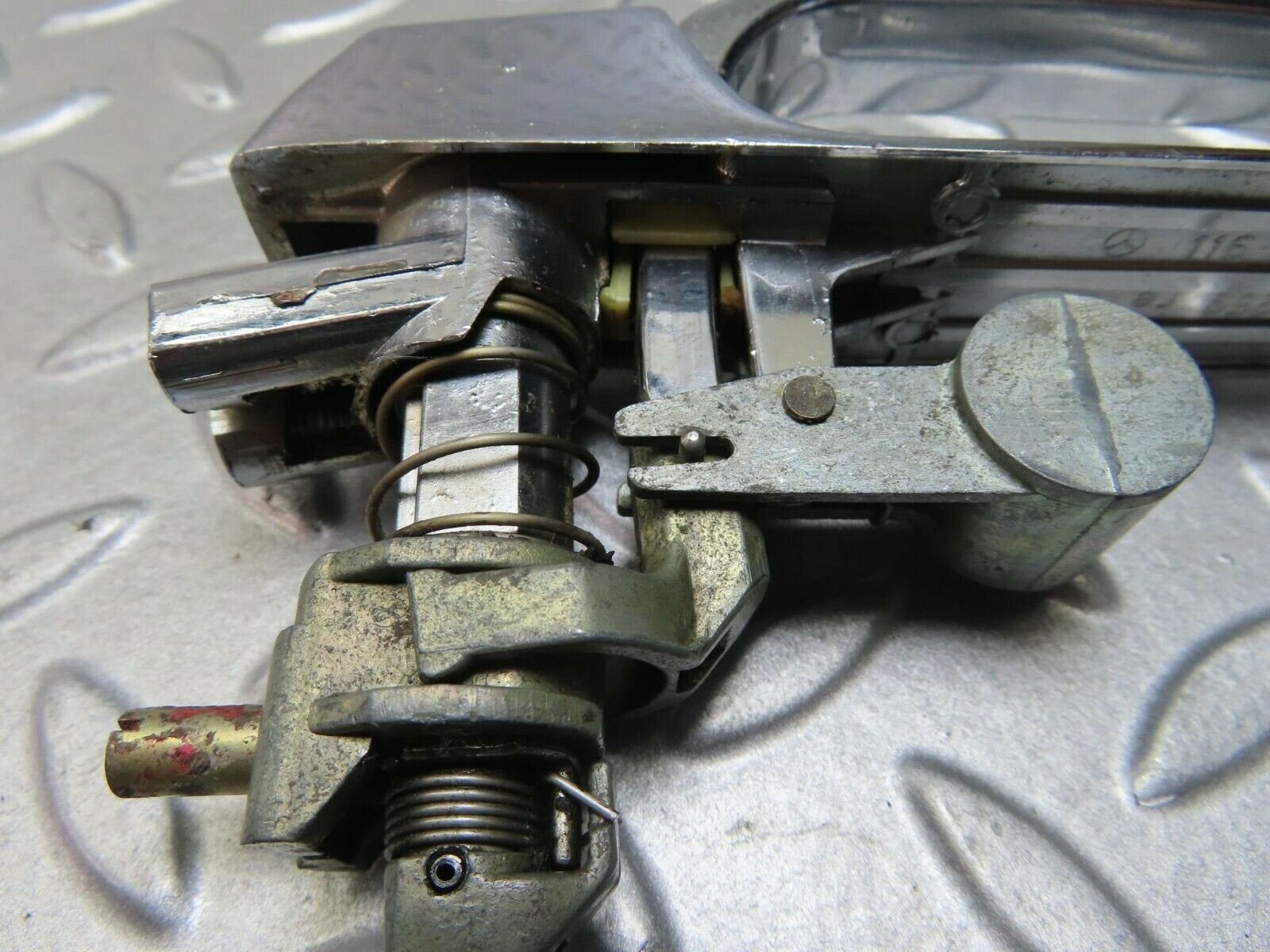 8757 Mercedes-Benz W116 Chrome Door Handle Front Right No Key 1167600159