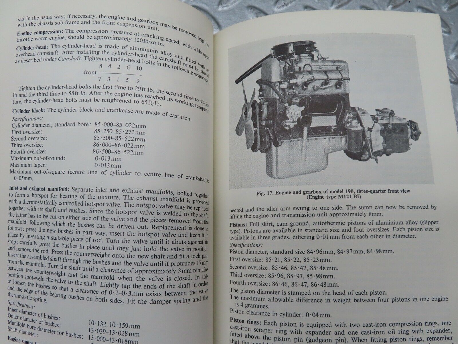 20499 Mercedes-Benz 180 190 Motor Manuals