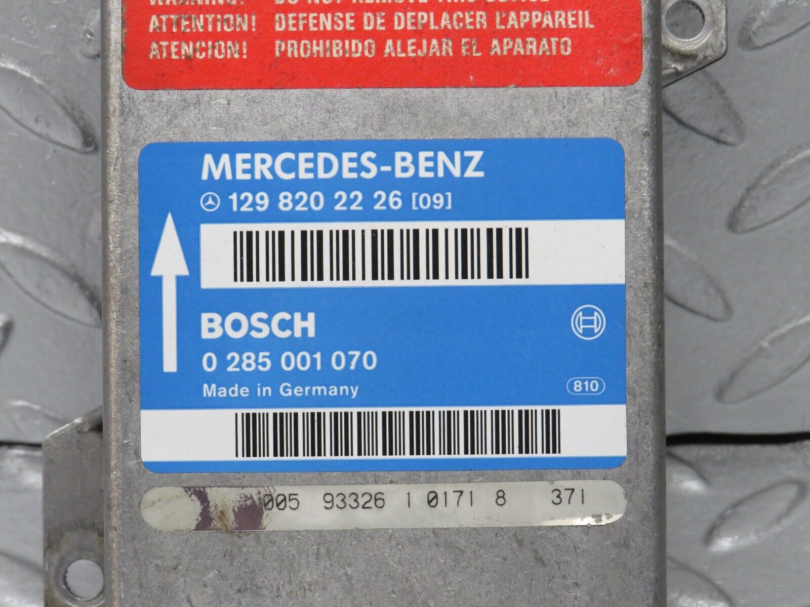 38385 Mercedes-Benz R129 280SL Coupe Roll Bar Control Module 1298202226 0285001070