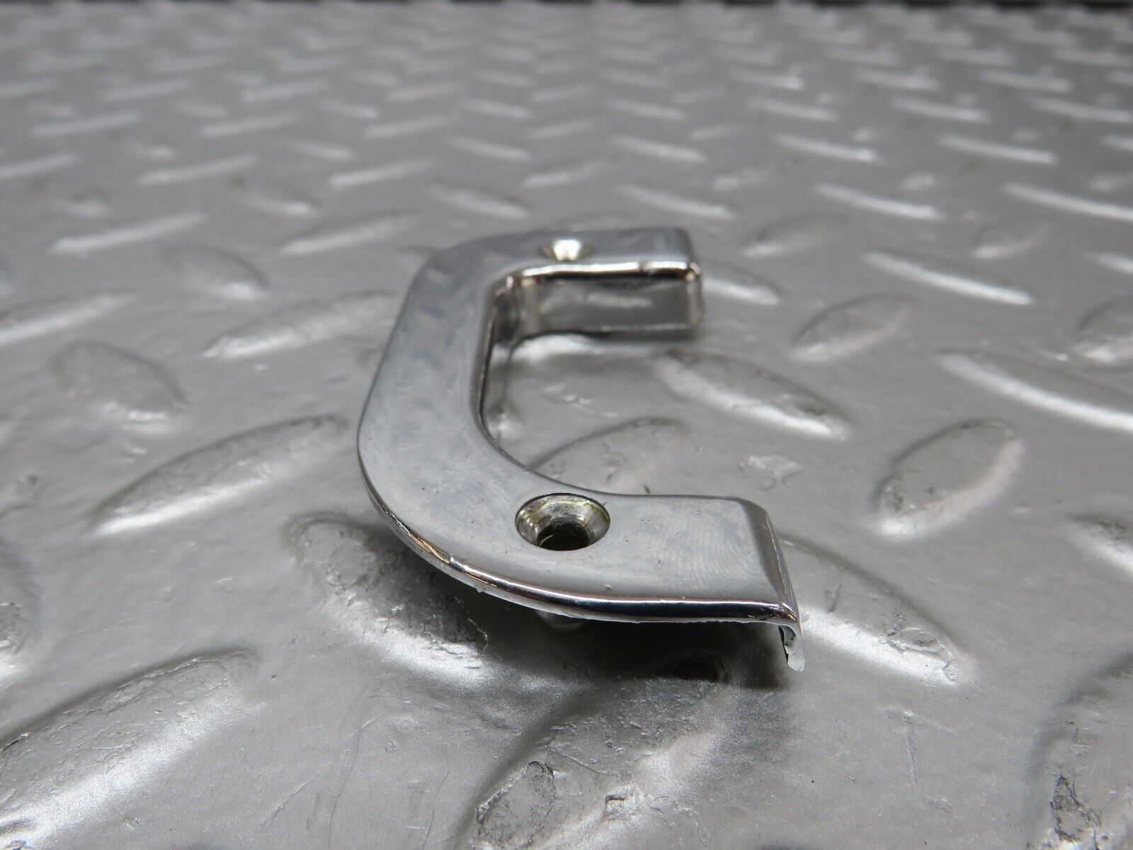 25549 Mercedes-Benz W123 200 Left Interior Chrome Door Latch Trim 1237230124