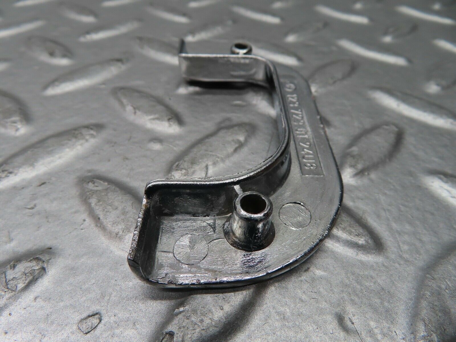 21492 Mercedes-Benz W126 300SE Left Chrome Door Latch Trim 1237230124