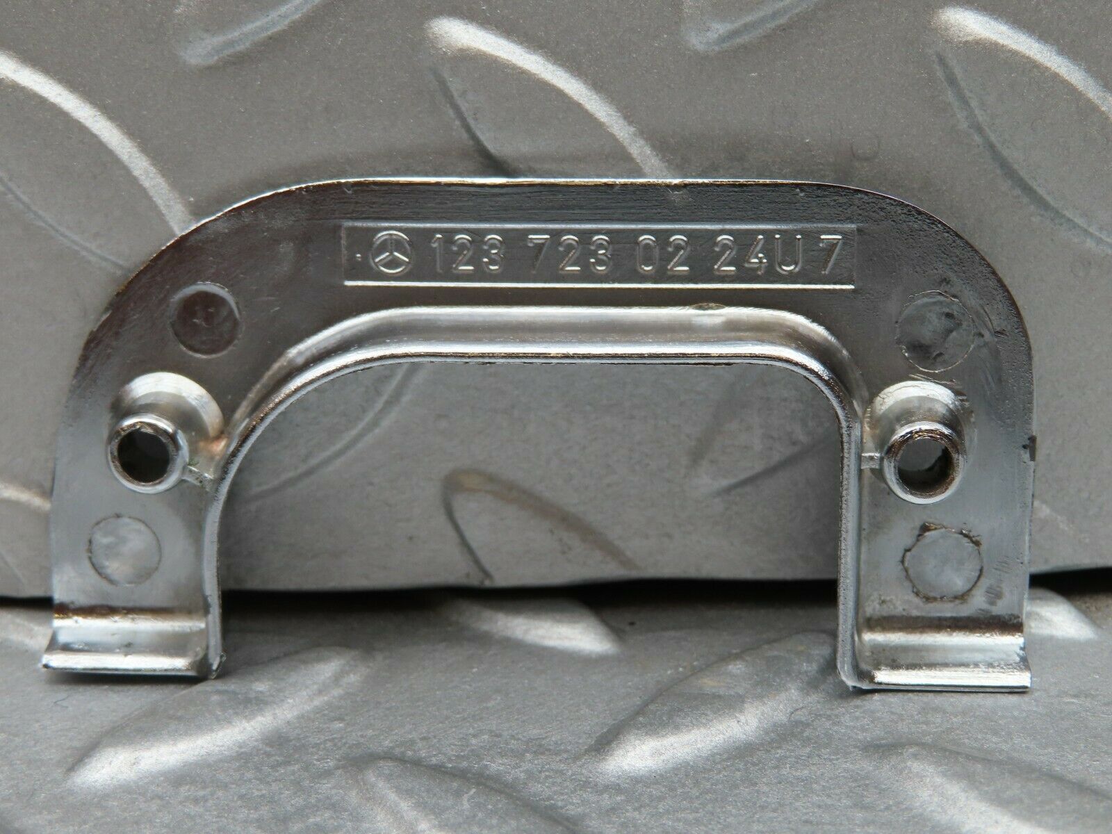 4529 Mercedes-Benz W123 230E Right Interior Chrome Door Latch Trim 1237230224