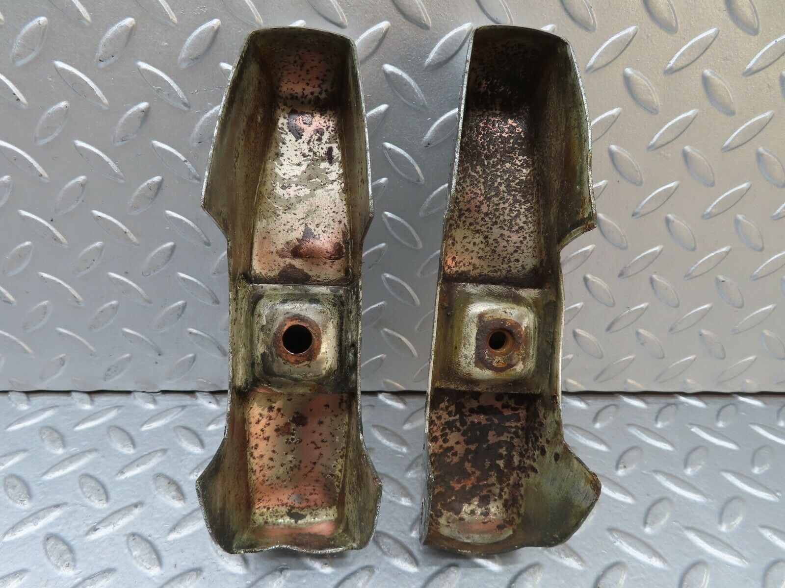 18759 Mercedes-Benz W120 W121 Ponton Front Bumper Chrome Overriders Pair