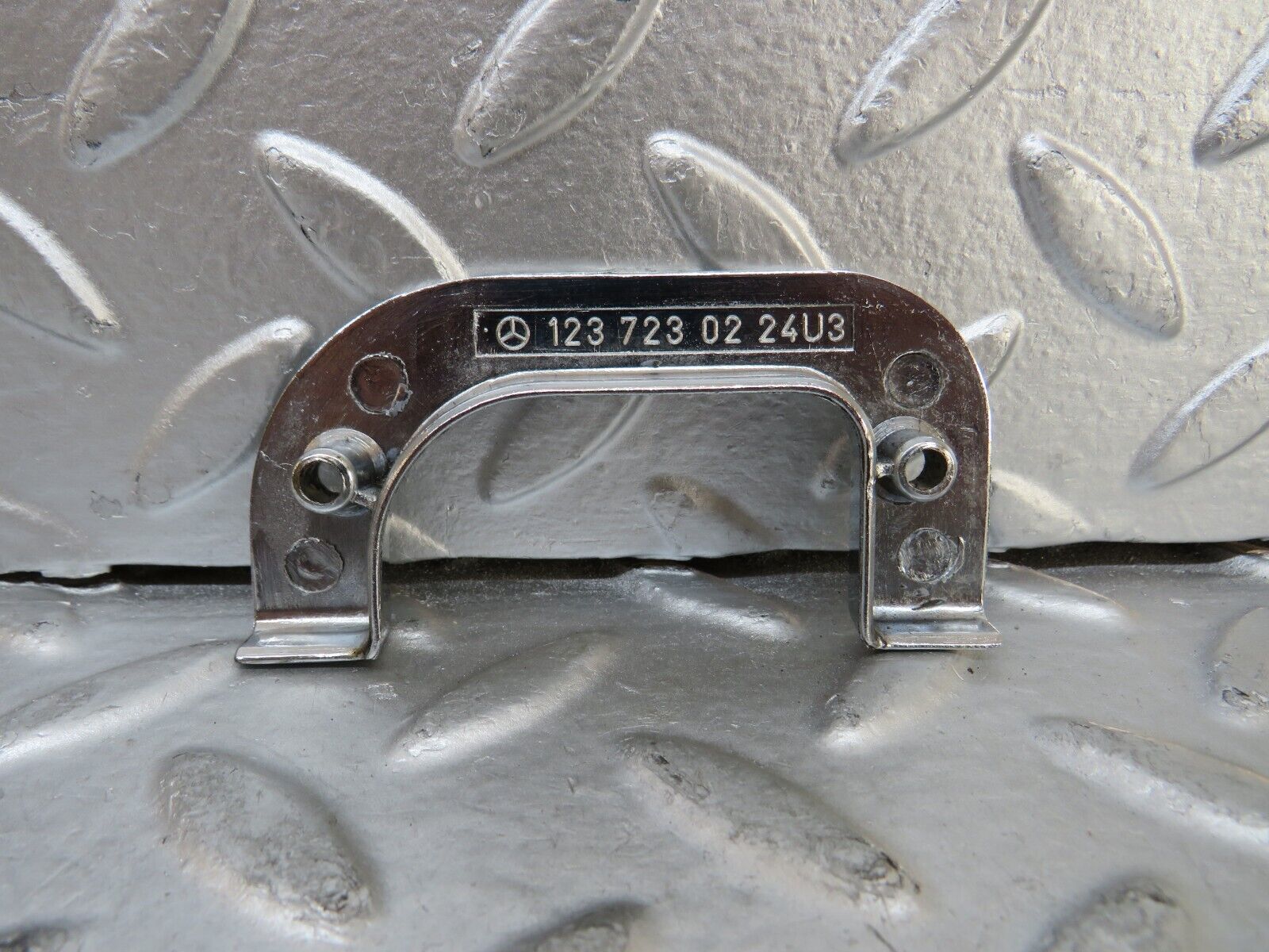 27169 Mercedes-Benz W123 280E Right Interior Chrome Door Latch Trim 1237230224