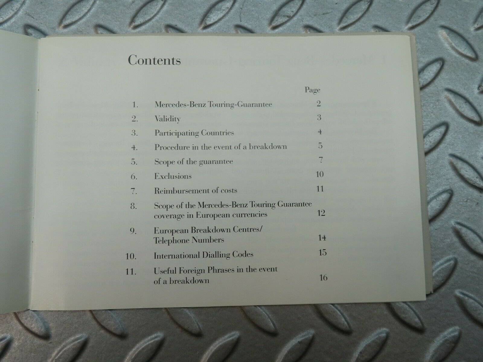 5624 Mercedes-Benz Touring Garantie Brochure 1295840198