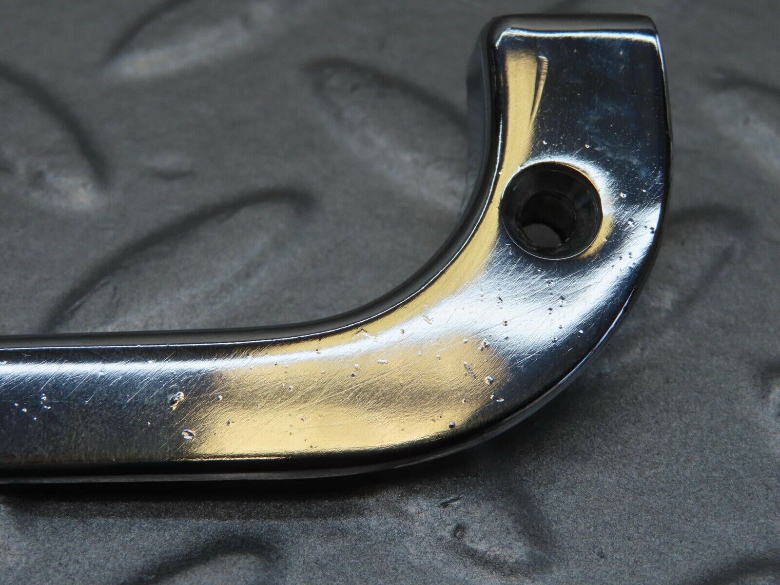 16040 Mercedes-Benz W123 280E Left Interior Chrome Door Latch Trim 1237230124