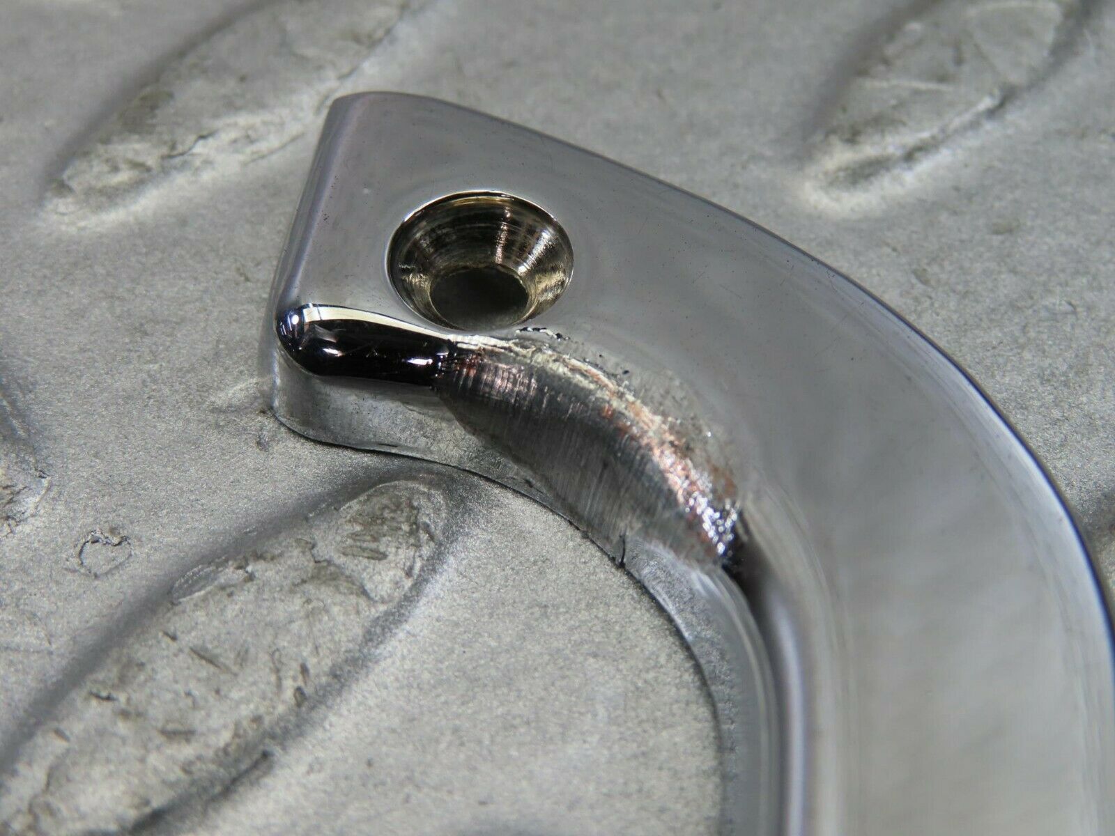 9069 Mercedes-Benz W115 Left Interior Chrome Door Latch Trim