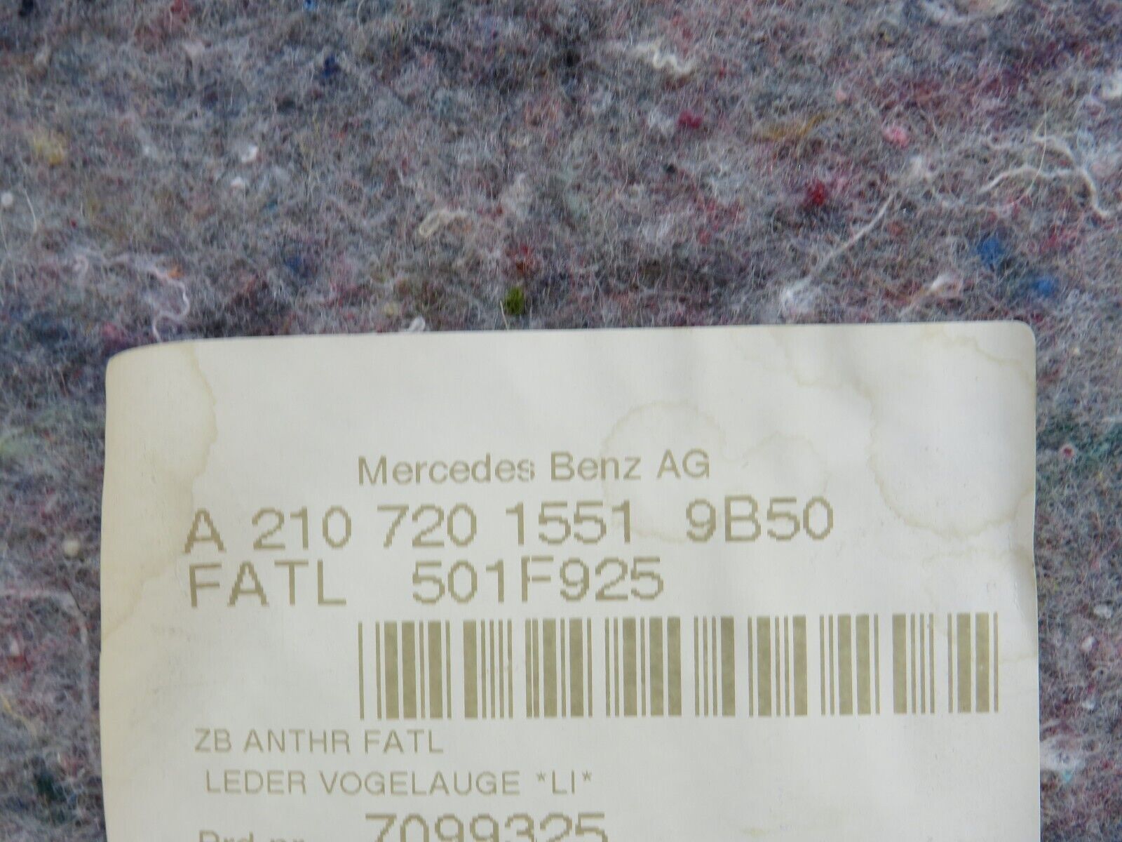 34731 Mercedes-Benz W210 320E Front Left Door Card 2107201551