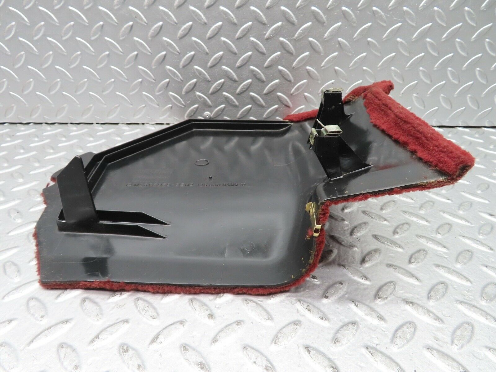 21502 Mercedes-Benz W126 300SE Front Right Kick Panel Burgundy Red 1266880406