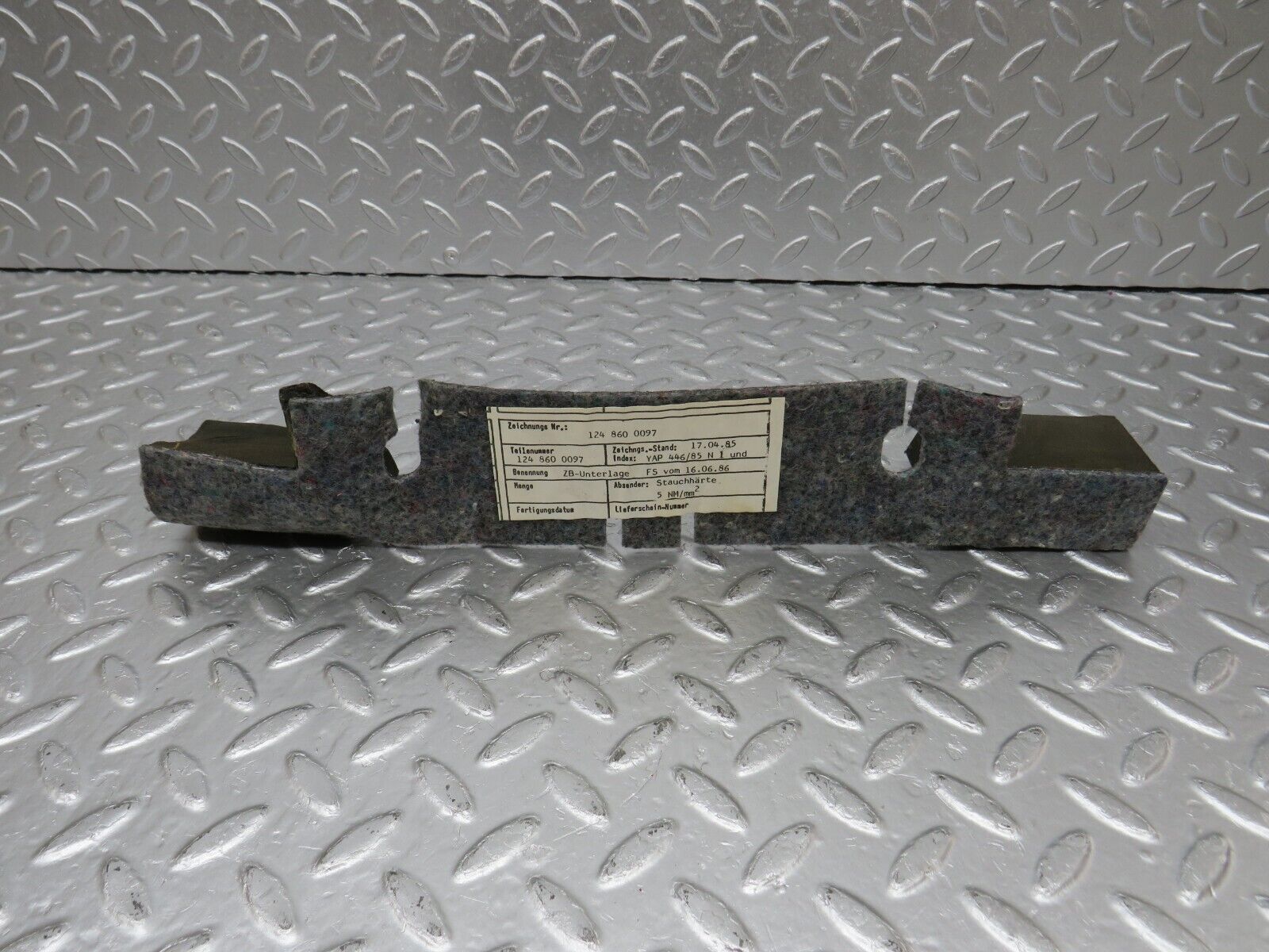 34208 Mercedes-Benz W124 260E Rear Centre Seat Belt Carpet 1248600097