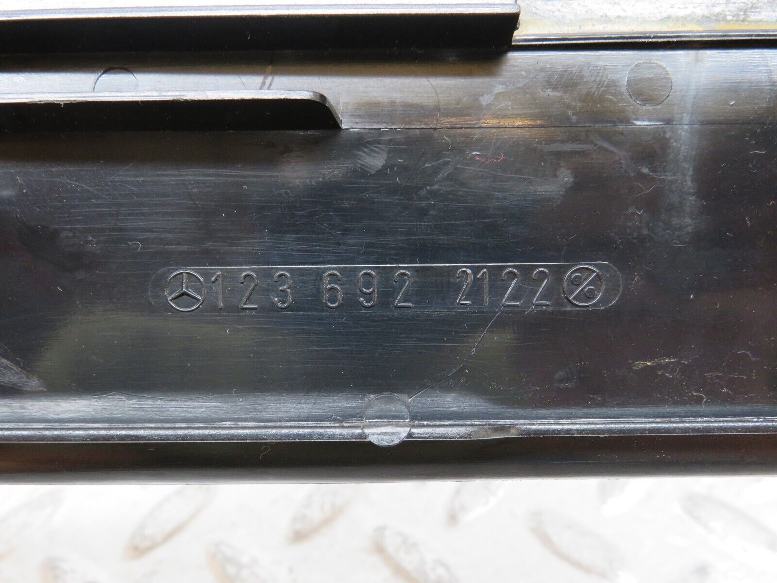 27939 Mercedes-Benz W123 280E B Pillar Bottom Cover Left Black 1236922122