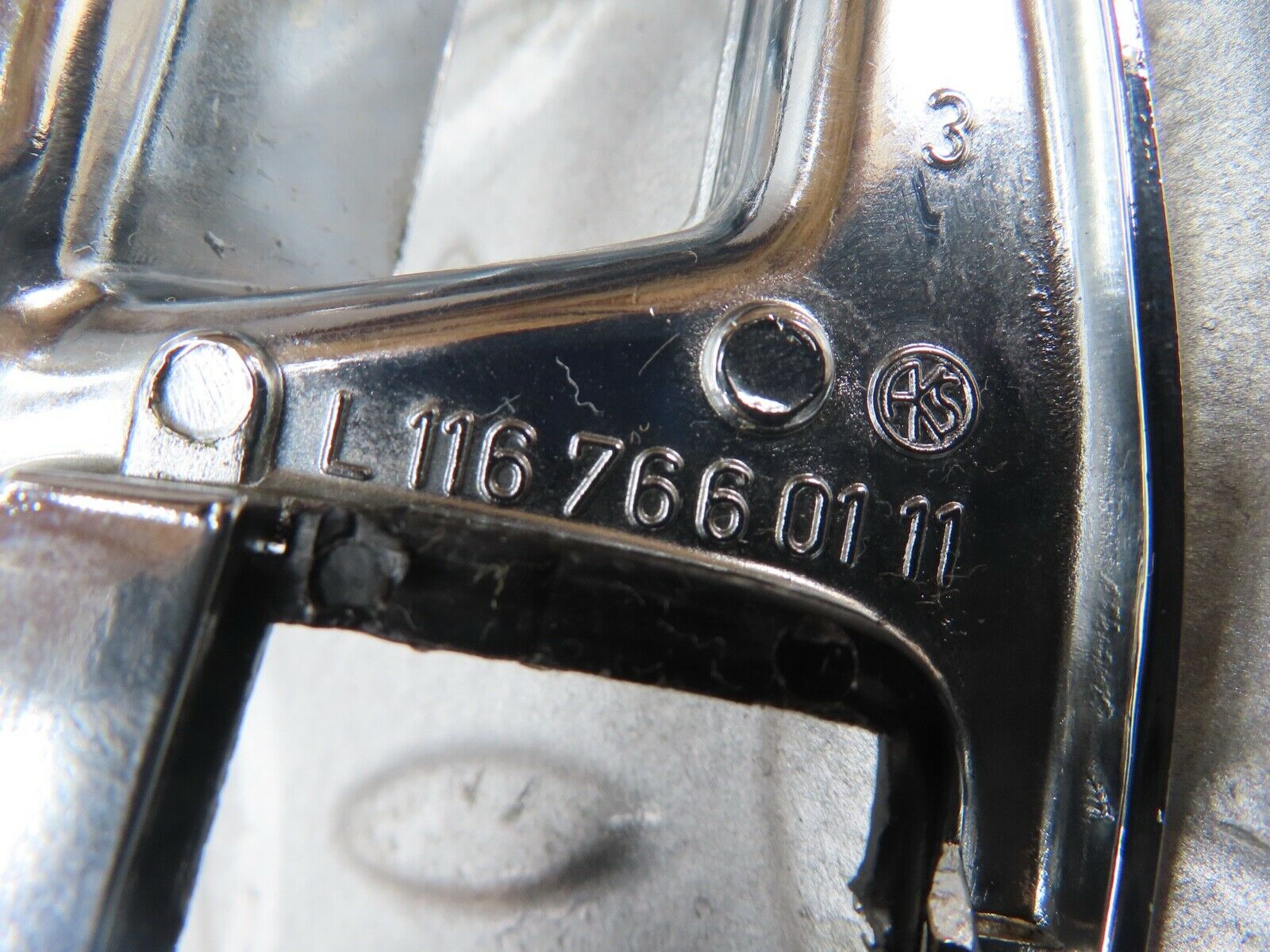 17574 Mercedes-Benz W116 450SEL Chrome Frame For Door Opener Left 1167660111