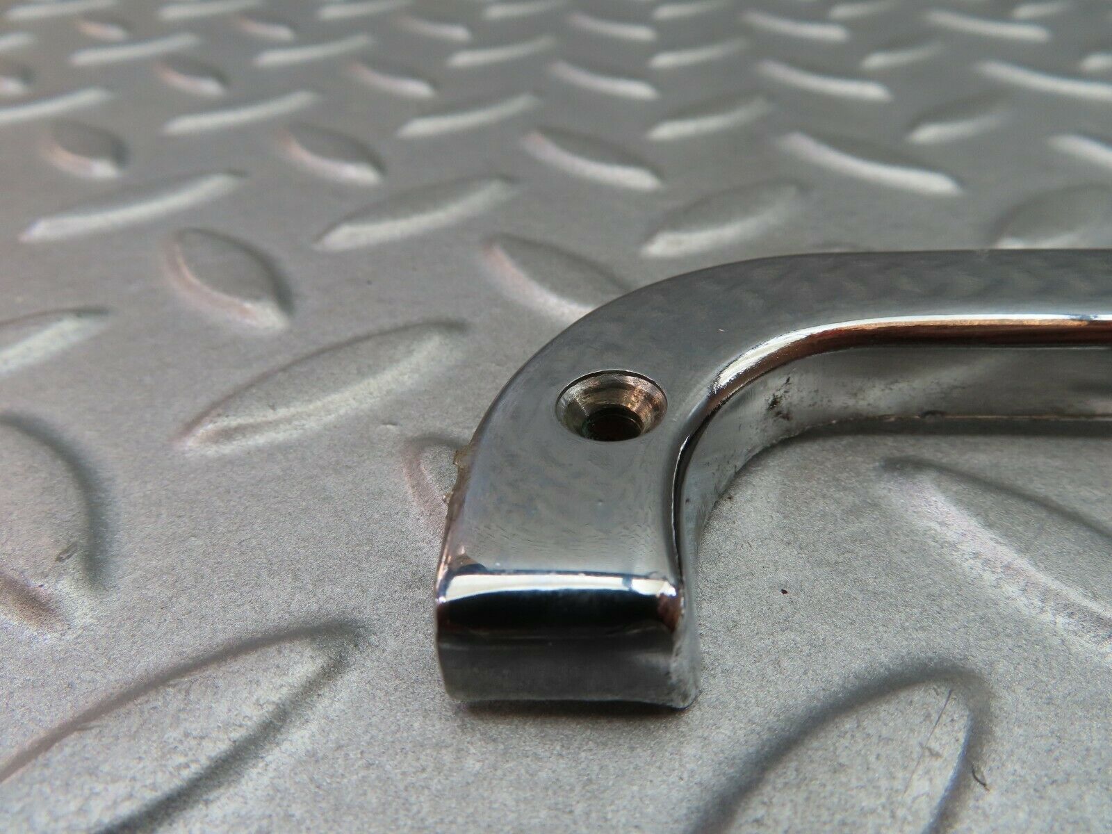 6071 Mercedes-Benz W126 380SE Left Interior Chrome Door Latch Trim 1237230124