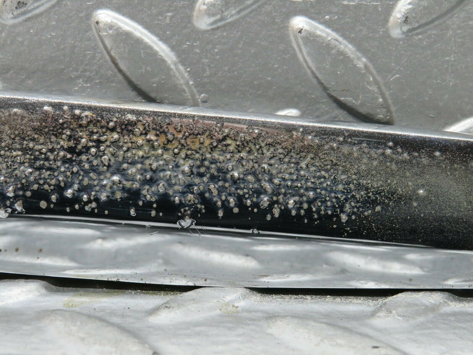 23787 Mercedes-Benz C107 450SLC Coupe Trunk Chrome Handle Moulding Left