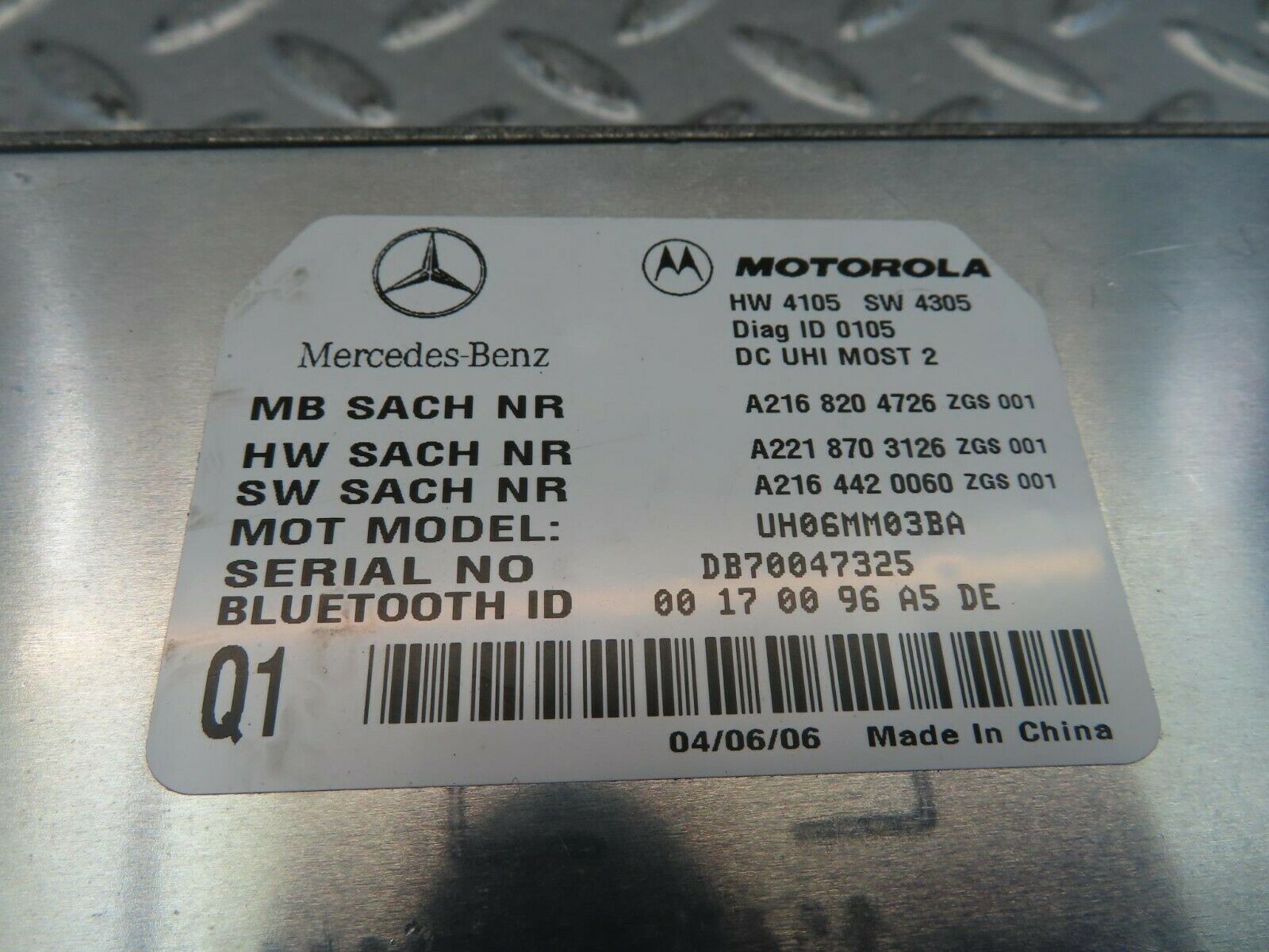 11185 Mercedes-Benz W221 S320 Bluetooth Control Module 2218703126/2118200885