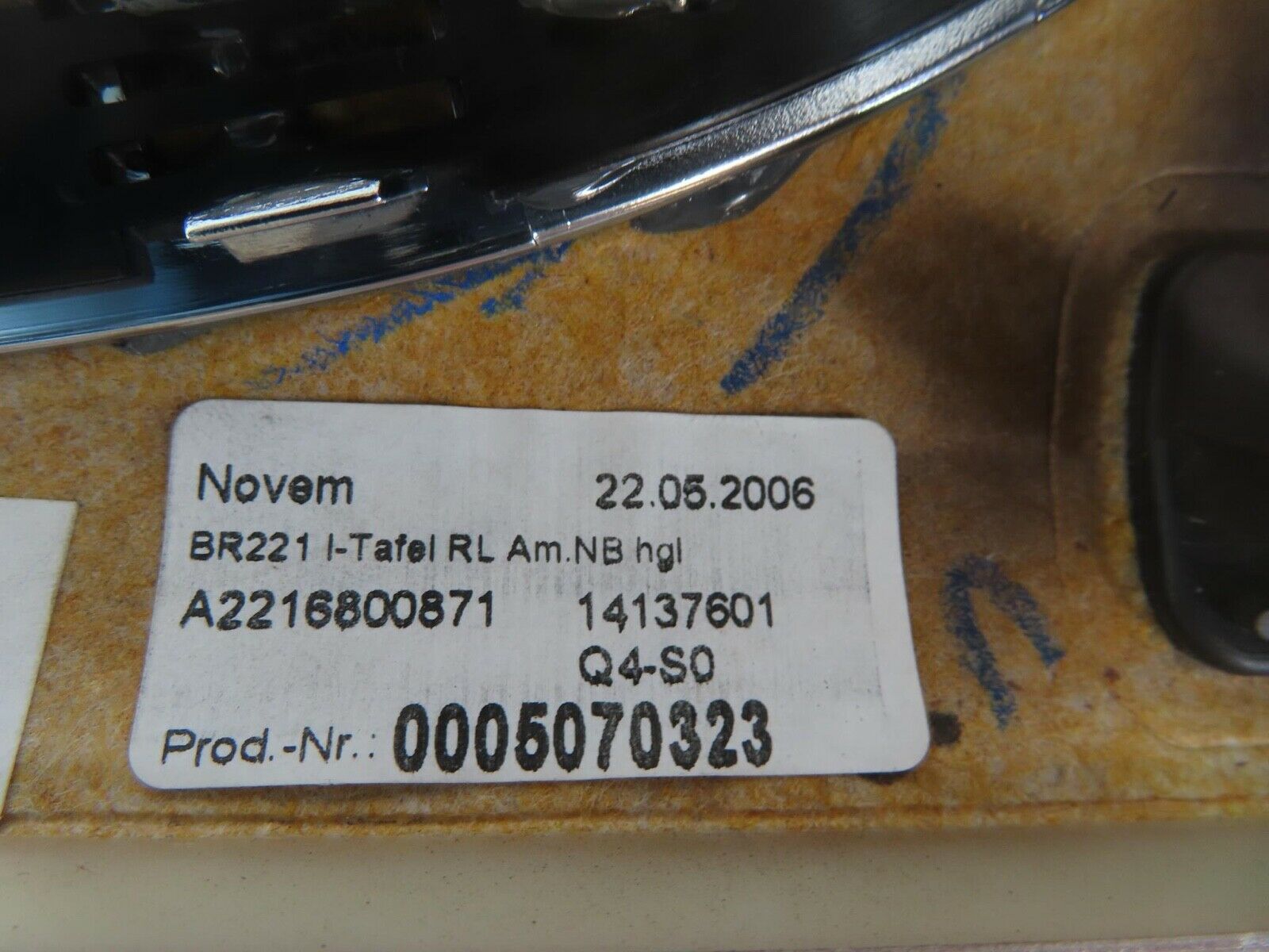 11074 Mercedes-Benz W221 S320 Dashboard Wood Moulding Trim 2216800871