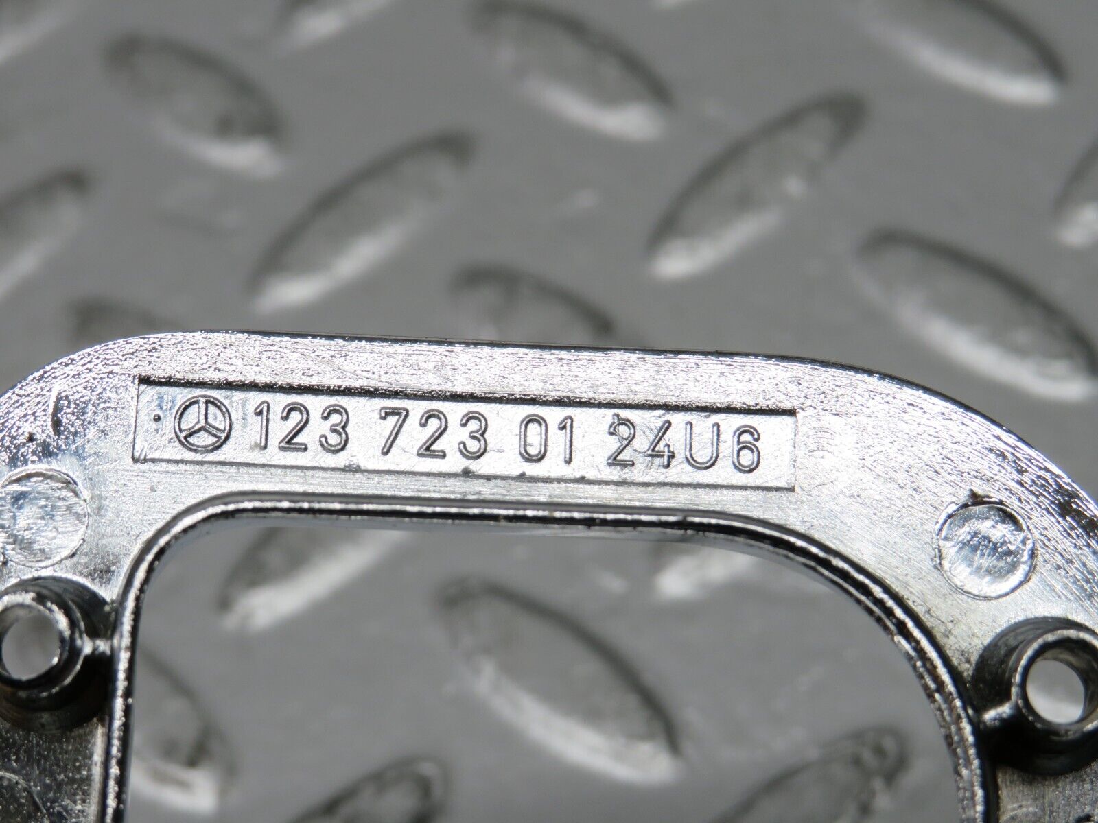 0544 Mercedes-Benz W123 230E Left Interior Chrome Door Latch Trim 1237230124