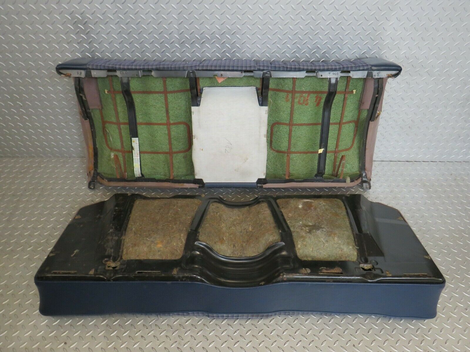 23762 Mercedes-Benz C107 450SLC Coupe Rear Seat Half Leather Blue