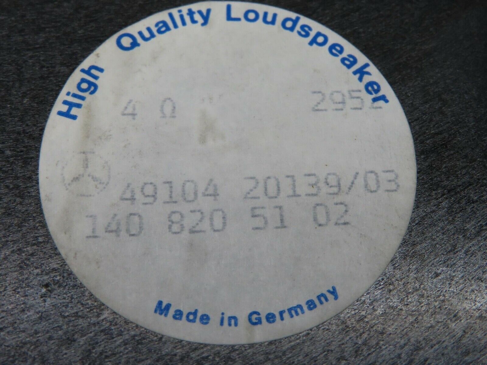 14891 Mercedes-Benz W140 S320 Front Left Door Speaker 1408205102