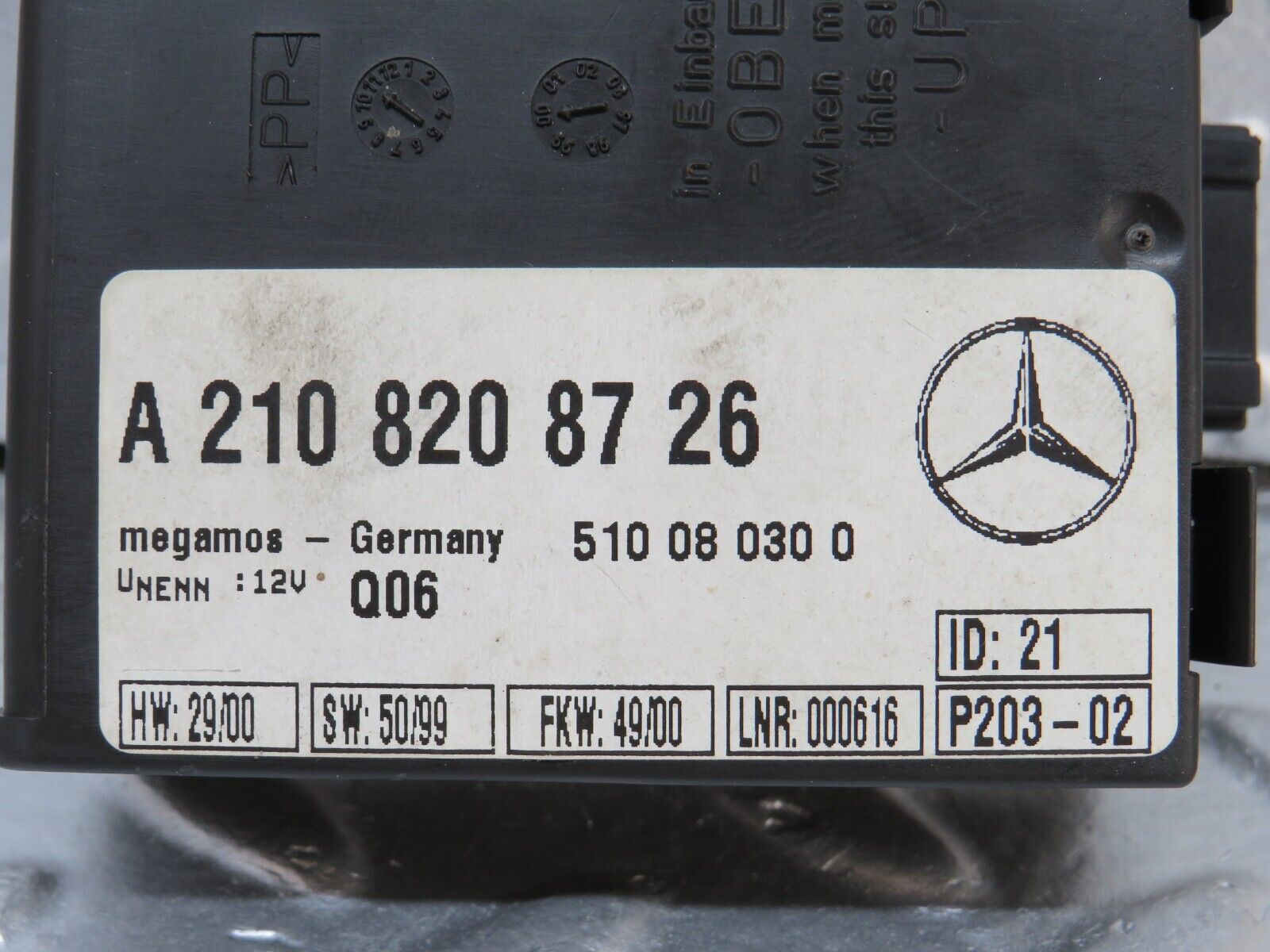 34865 Mercedes-Benz W210 320E Anti Theft Sensor 2108208726