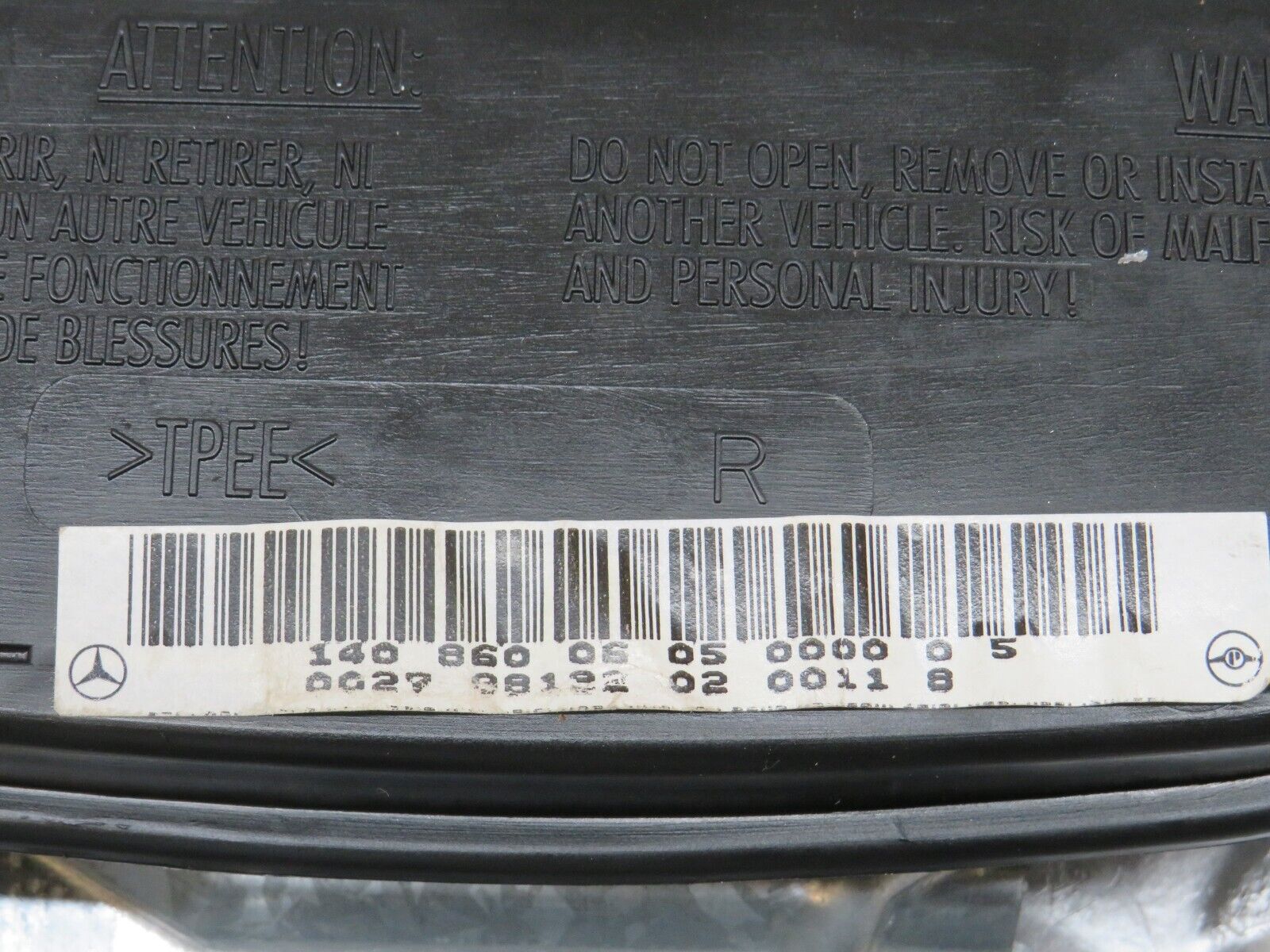 24958 Mercedes-Benz W140 S320 Front Right Door Airbag 1408600605