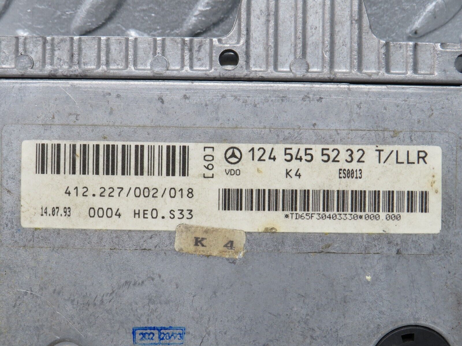 37899 Mercedes-Benz A124 320E Cabriolet Idle Cruise Control Unit Module VDO 1245455232