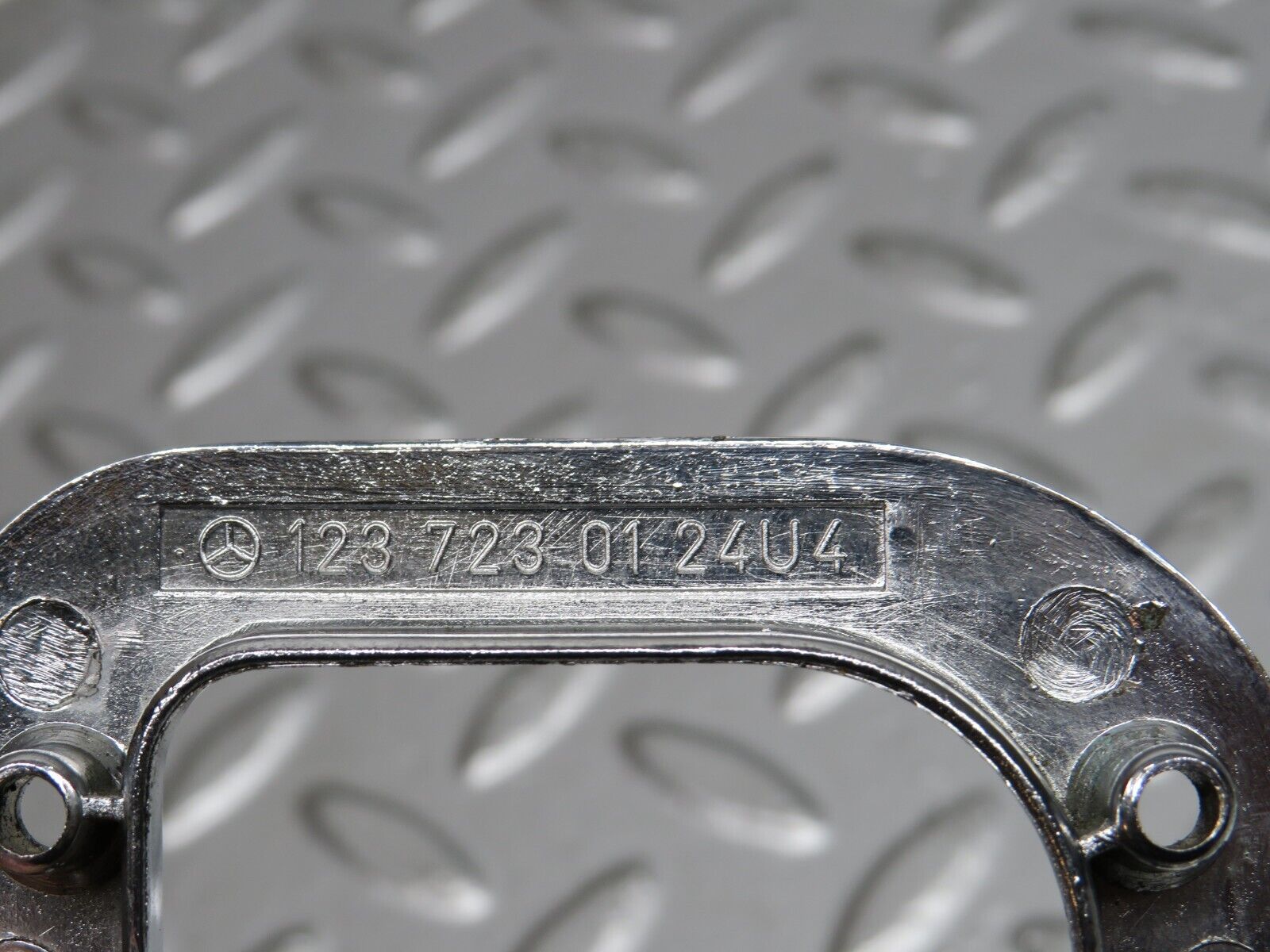 32179 Mercedes-Benz W123 230E Left Interior Chrome Door Latch Trim 1237230124