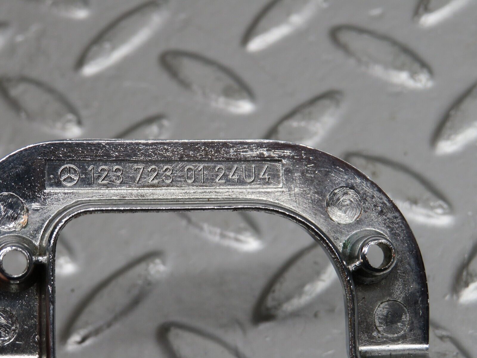 32178 Mercedes-Benz W123 230E Left Interior Chrome Door Latch Trim 1237230124