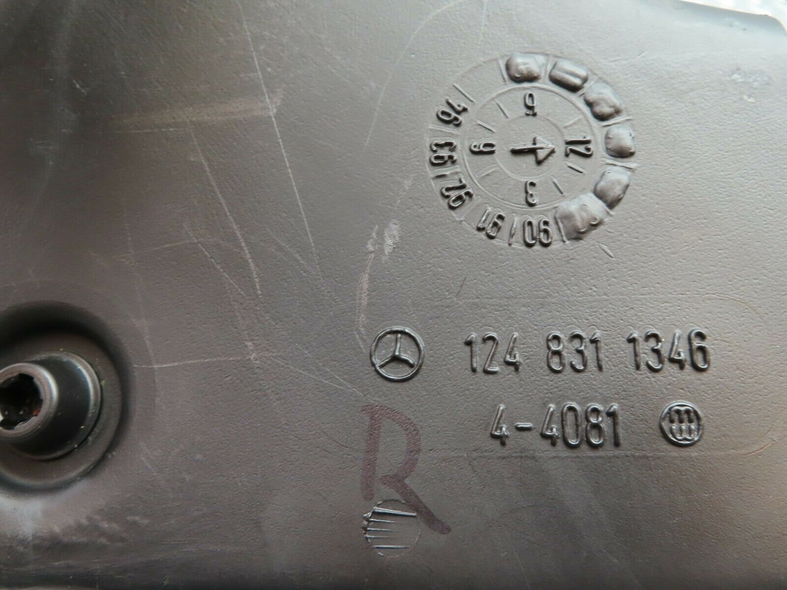 5386 Mercedes-Benz W124 230E Heater Air Duct Vent Right Side 1248311346