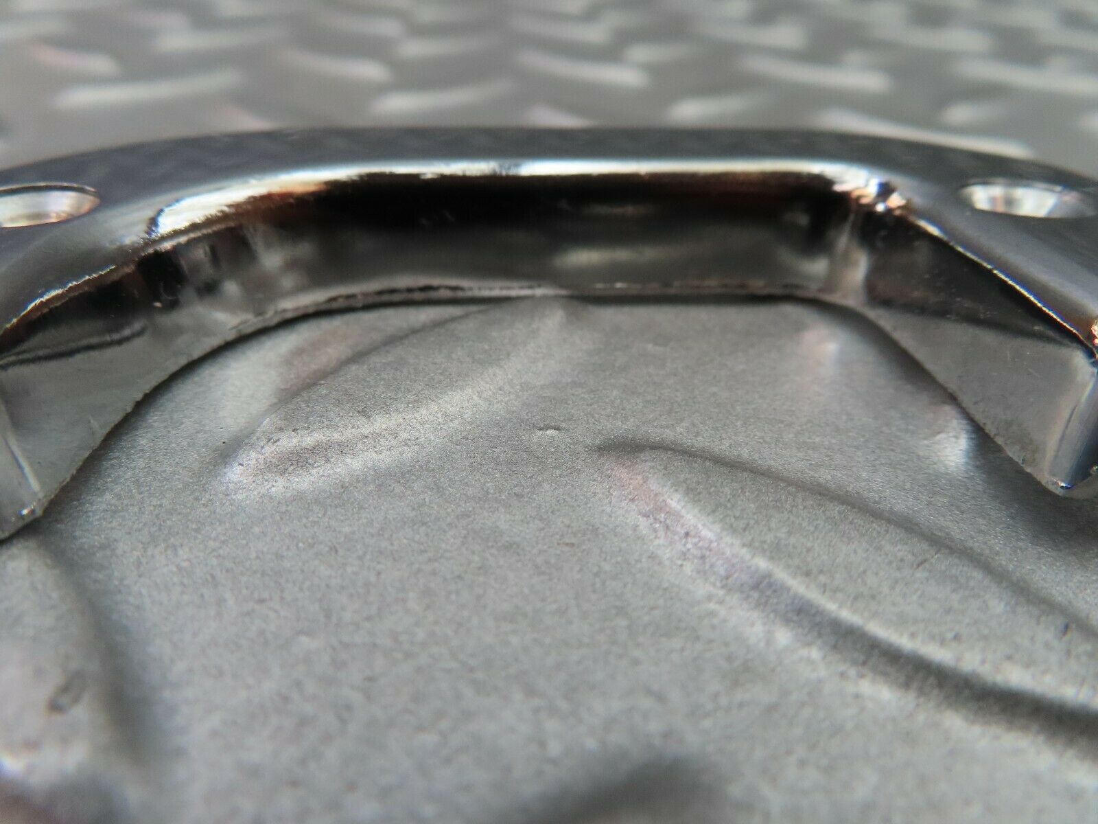 6073 Mercedes-Benz W126 380SE Left Interior Chrome Door Latch Trim 1237230124