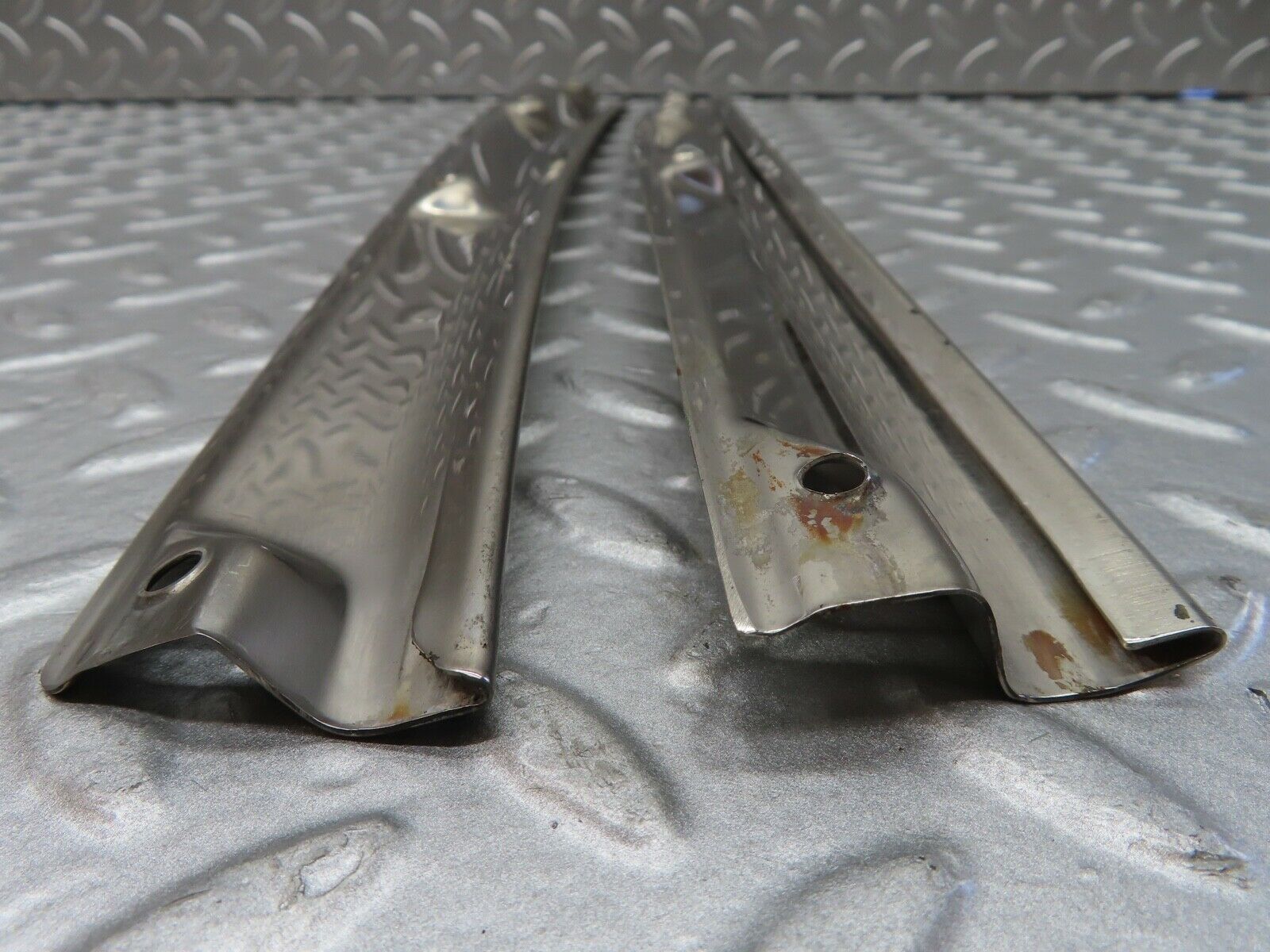 20067 Mercedes-Benz R129 300SL Coupe Folding Top Rail Chrome Trim Cover Pair