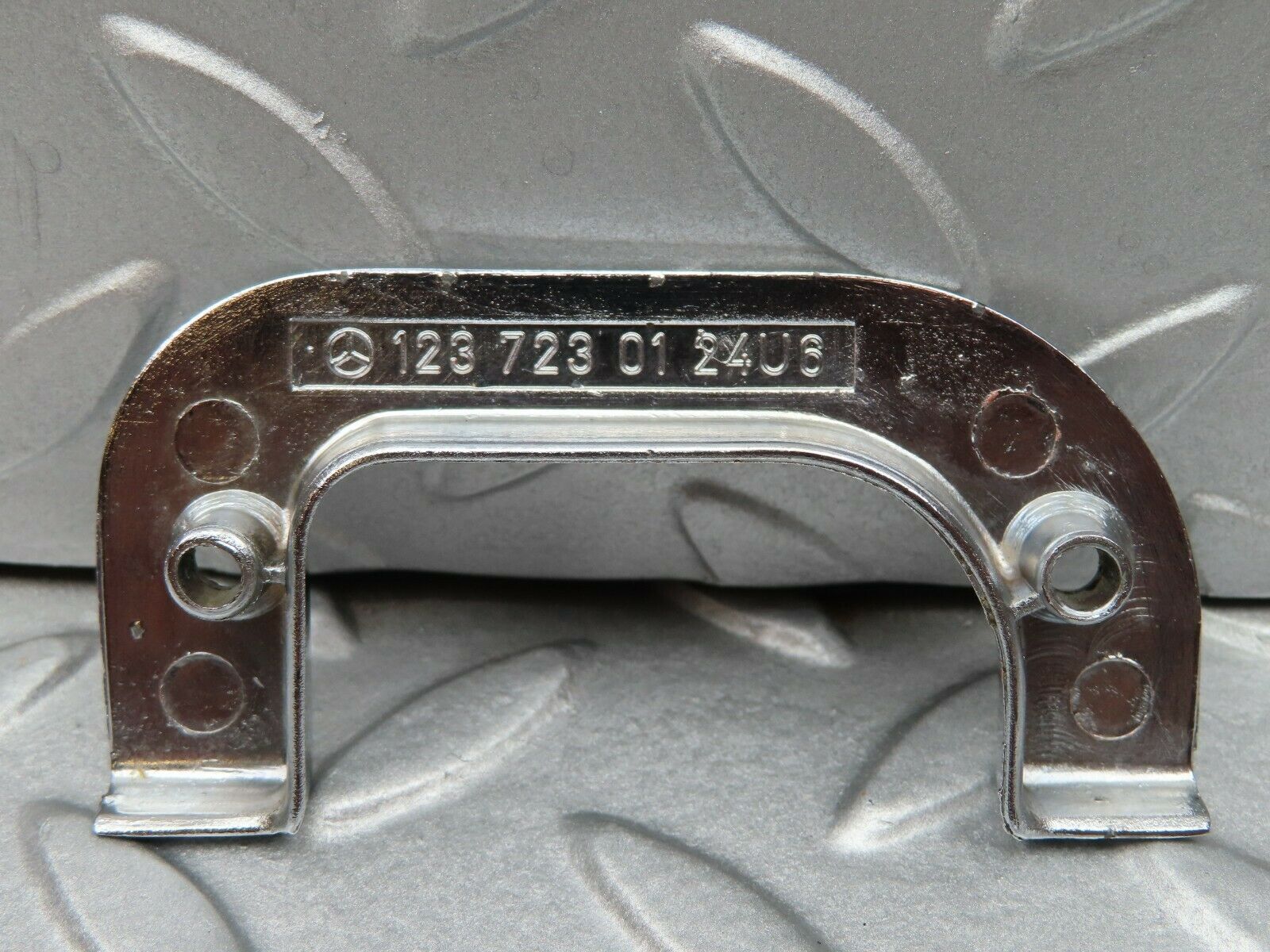 4527 Mercedes-Benz W123 230E Left Interior Chrome Door Latch Trim 1237230124