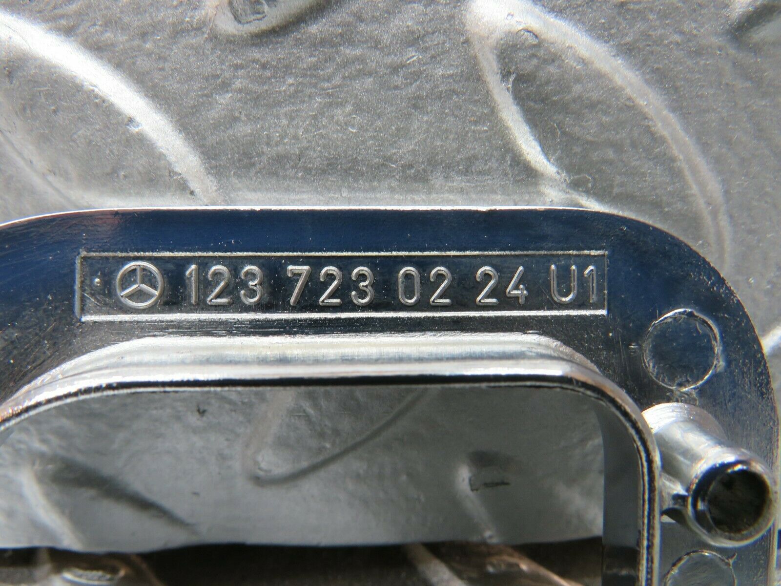 23993 Mercedes-Benz W123 280E Right Interior Chrome Door Latch Trim 1237230224