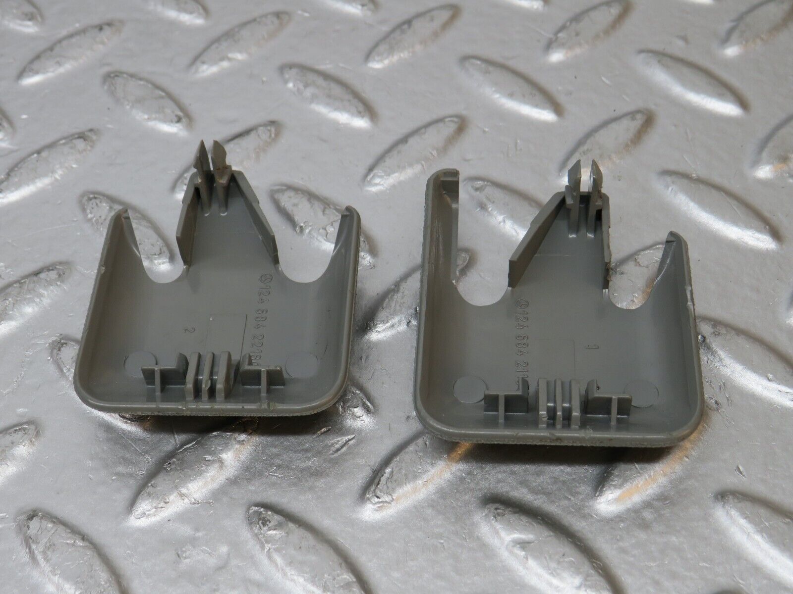 31255 Mercedes-Benz S124 220TE Front Seat Rail Trim Cover Pair 1246842218