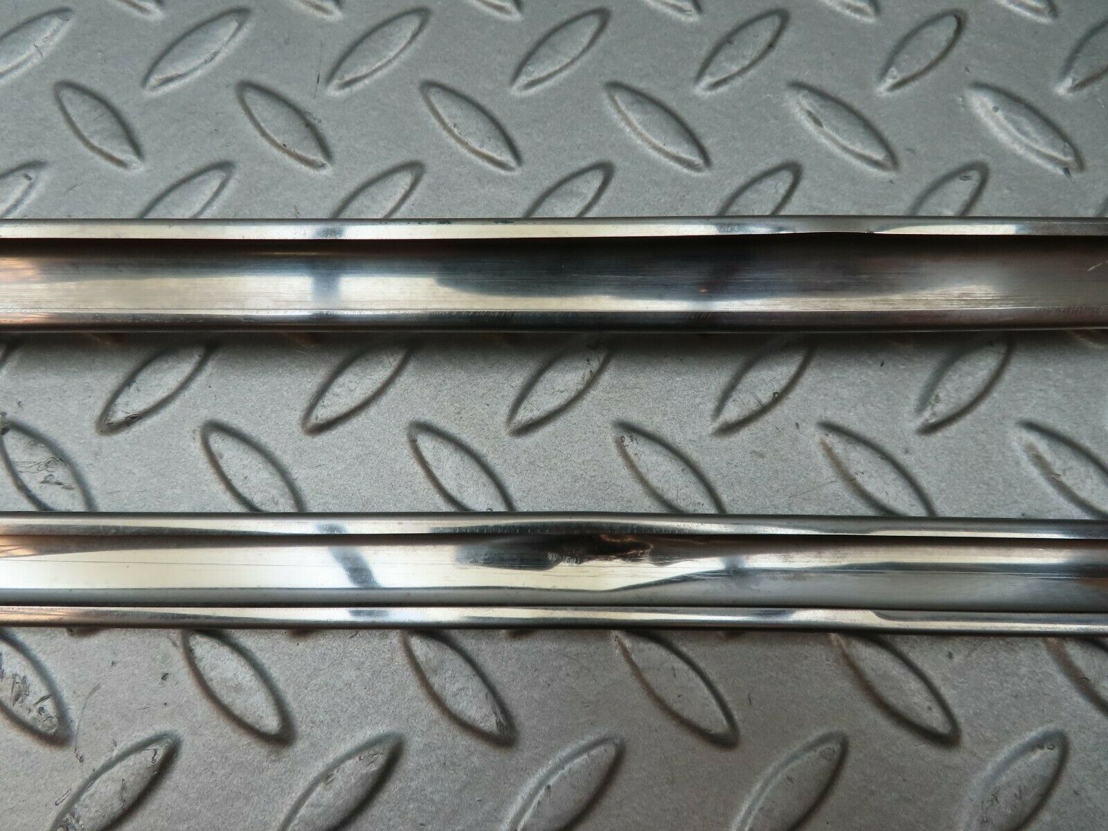 4656 Mercedes-Benz W114 280CE Coupe Rear Panel Chrome Moulding Trim Pair
