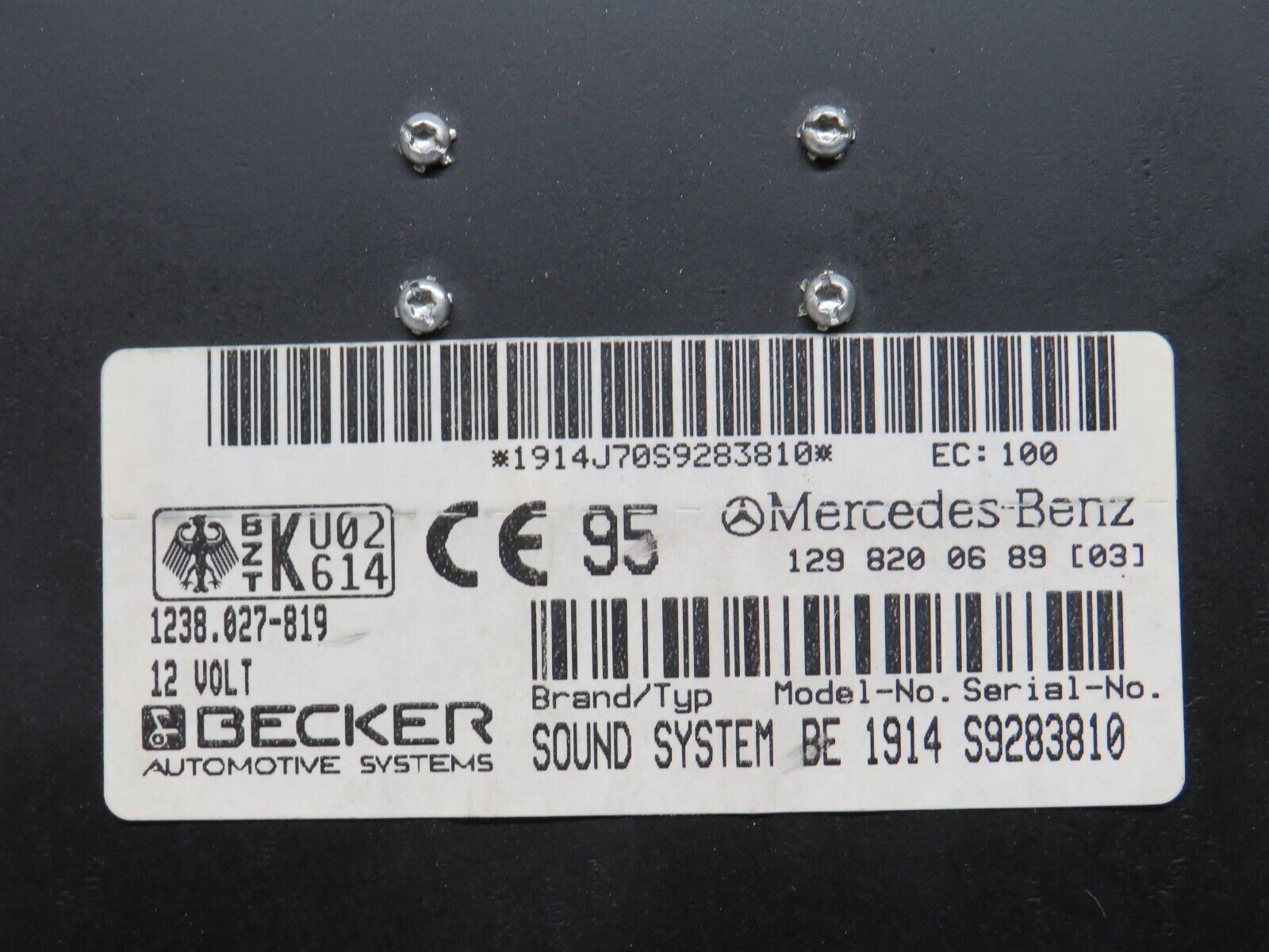 39559 Mercedes-Benz R129 320SL Coupe Audio Amplifier Control Unit Module 1298200689