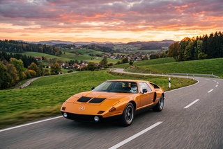 yellow Mercedes C111 car