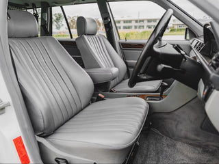Mercedes W124 classic grey leather interior front seats photo