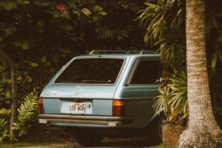 Mercedes W123 S123 classic blue estate wagon car rear photo