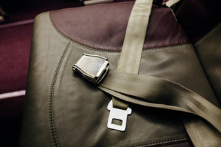 Mercedes classic vintage leather seat belt buckle photo